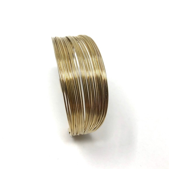 Sterling silver with gold overlay multi strand cuff, 24.2g - Picture 6 of 16